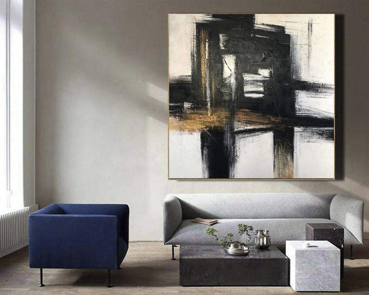 Original Abstract Oil Painting Black And White Artwork Modern Franz Kline style Black And White Painting | ALTERING REALITY - trendgallery.ca