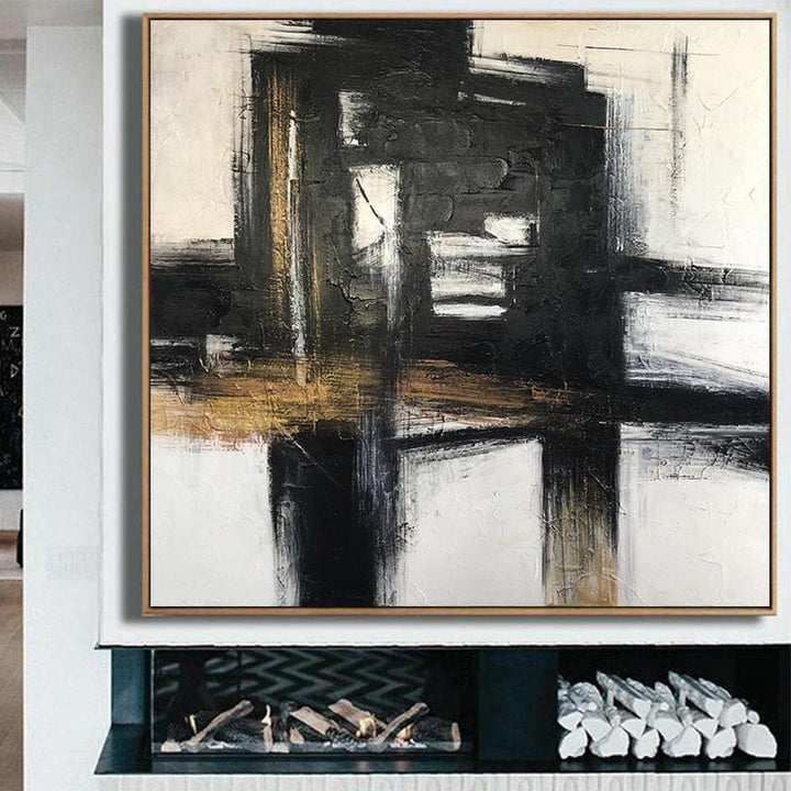 Original Abstract Oil Painting Black And White Artwork Modern Franz Kline style Black And White Painting | ALTERING REALITY - trendgallery.ca