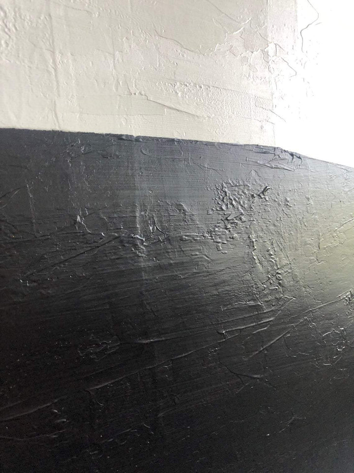 Extra Large Black And White Paintings On Canvas Abstract Painting Franz Kline style White Paintings | TOWER TOP - trendgallery.ca