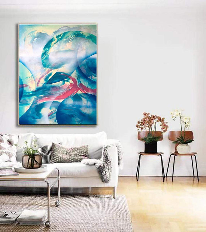 Original Blue Paintings On Canvas Extra Large Paintings Blue Tones Painting Modern Painting | BUBBLY THOUGHTS