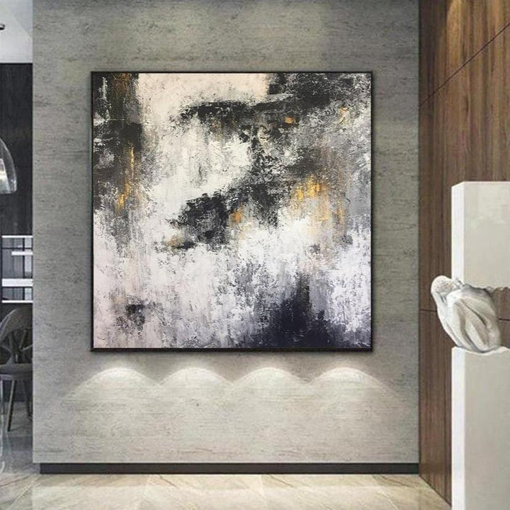 Large Black And White Abstract Art Original Abstract Paintings On Canvas Extra Large Wall Artwork | ADVANCEMENT