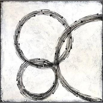 Large Original Art Painting Black And White Wall Art Canvas Circles Painting Abstract Black White | RECURSIVE TUNE - trendgallery.ca