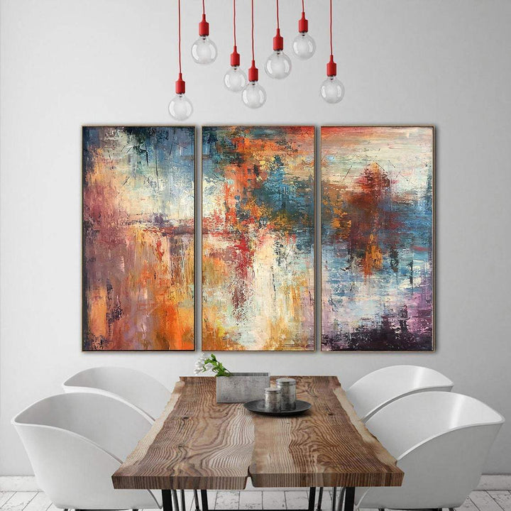 Extra Large Colorful Sets Of 3 Paintings On Canvas Abstract Artwork Modern Wall Art | SONG OF NATURE - trendgallery.ca