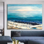 Blue Painting Abstract Ocean Painting Original Piano Paintings Extra Large Seascape Artwork Contemporary Art | MARINE SOUNDS
