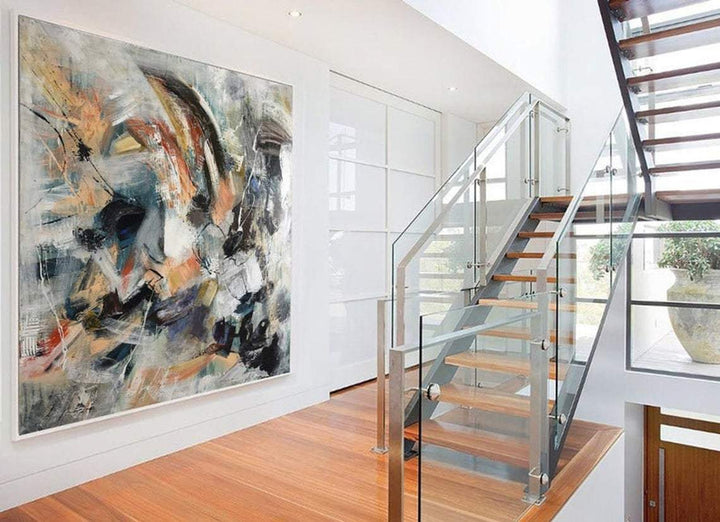 Extra Large Abstract Wall Art Colorful Acrylic Canvas Art Modern Painting Wall Decor | AUTUMN STEPS - trendgallery.ca