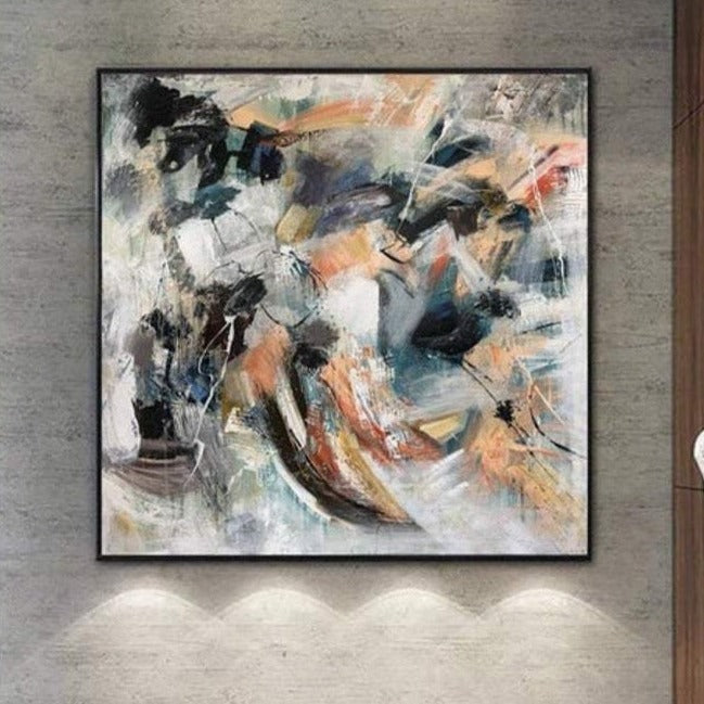 Extra Large Abstract Wall Art Colorful Acrylic Canvas Art Modern Painting Wall Decor | AUTUMN STEPS - trendgallery.ca