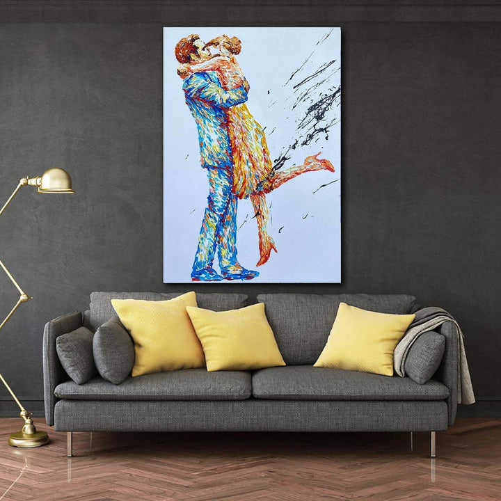 Oil Paintings Abstract Wall Art Hand Love Couple Romantic Canvas | LOVE RENDEZVOUS
