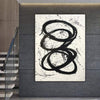 Huge Wall Art Black And White Abstract Painting Circle Fine Art On Canvas | STAYING TUNED - trendgallery.ca