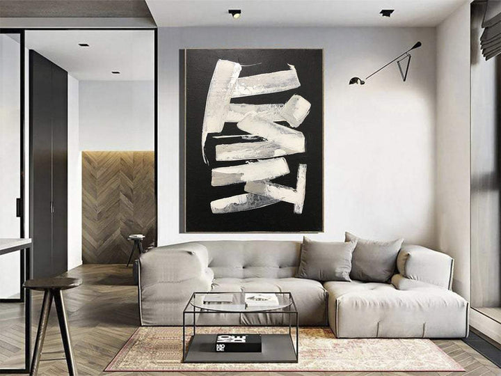 Huge Wall Art Original Artwork Black And White Abstract Paintings On Canvas Framed Artwork | BREATHING IN - Trend Gallery Art | Original Abstract Paintings