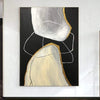 Large Abstract Black Painting Oversize Beige On Canvas Gray Wall Art | SPIRITS CHASE - trendgallery.ca
