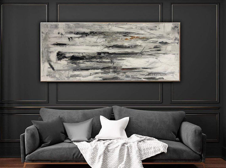 Black & White Painting Abstract Painting on Canvas Minimalist Art Contemporary Grey Art Acrylic Painting on Canvas Original Painting | BREATH OF EARTH - trendgallery.ca