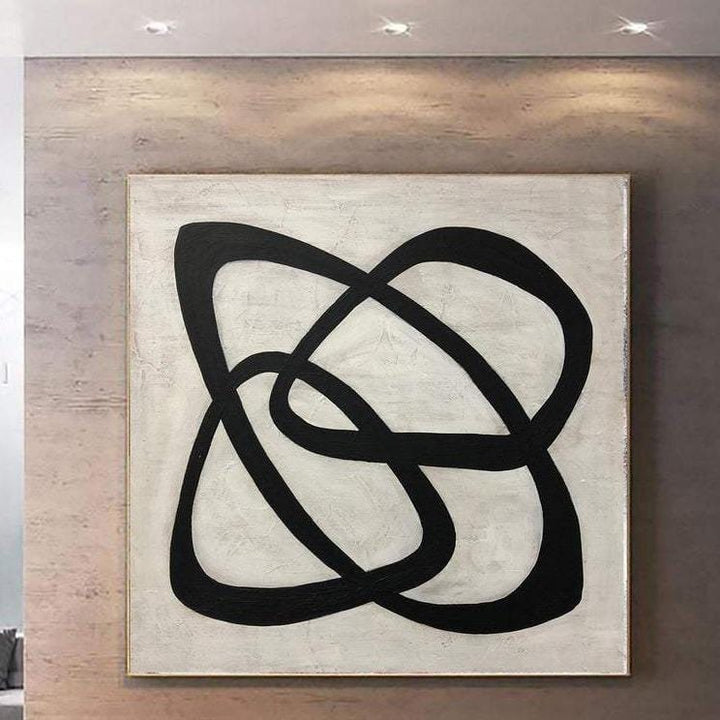 Large Abstract Painting On Canvas Black And White Wall Painting Modern Figures Canvas Wall Art | ENCIRCLE - trendgallery.ca