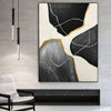 Oversize Wall Art Abstract Paintings On Canvas Black And White Oil Painting Gray Wall Art | SPIRITS RACE - trendgallery.ca