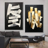 Black Fine Art On Canvas Modern Wall Art Set Of 2 Paintings Gold and White | BREATHING - trendgallery.ca