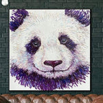 Large Oil Abstract Panda Painting Artwork Original Animal Wall Art Panda Portrait Impasto | PANDA