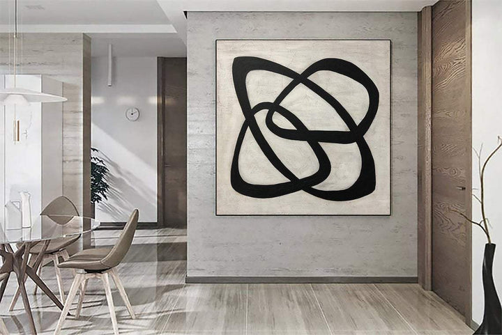 Large Abstract Painting On Canvas Black And White Wall Painting Modern Figures Canvas Wall Art | ENCIRCLE - trendgallery.ca