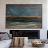 Abstract Marine Art in Blue, Gray and Gold | STORMY OCEAN - trendgallery.ca