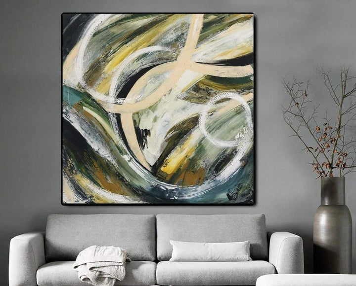 Extra Large Canvas Abstract Paintings On Canvas Acrylic Colorful Fine Art Modern Wall Decor | RIOT OF GREEN