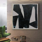 Large abstract canvas art black and white oil on canvas Franz Kline style abstract fine art modern painting wall art | RIOT OF BLACK