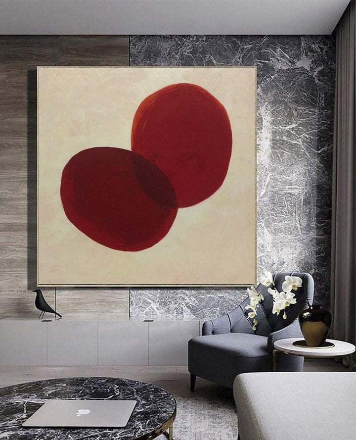 Large Acrylic Abstract Paintings On Canvas Red Fine Art Contemporary Unique Oil Wall Art | RED UNITY - trendgallery.ca