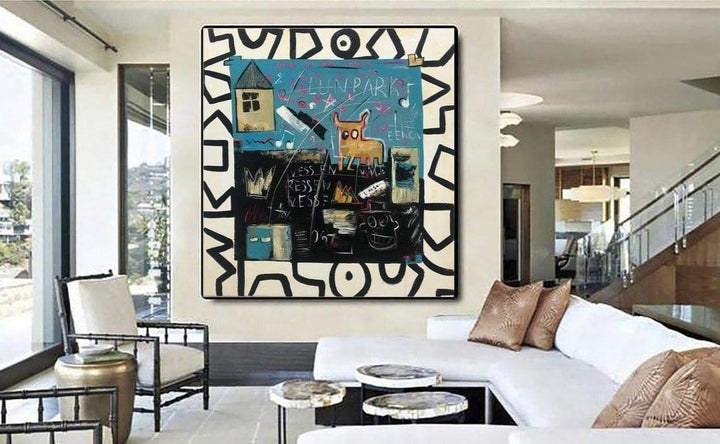 Abstract Graffiti Style Paintings On Canvas Original Urban Style Art Unique Expressionist Art Modern Wall Decor | PET NEAR THE HOUSE