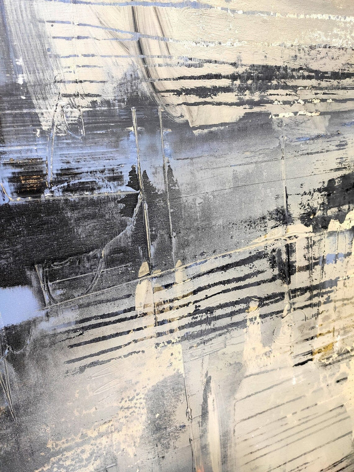 Large Abstract Grey Paintings On Canvas Original Textured Painting Creative Handmade Wall Art Oil Painting | ASSOCIATION 39 39"x35"