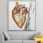 Extra Large Abstract Heart Painting Original Fine Art Realistic Paintings On Canvas Oil Painting Creative Wall Art | LIFE SOURCE 20"x20"