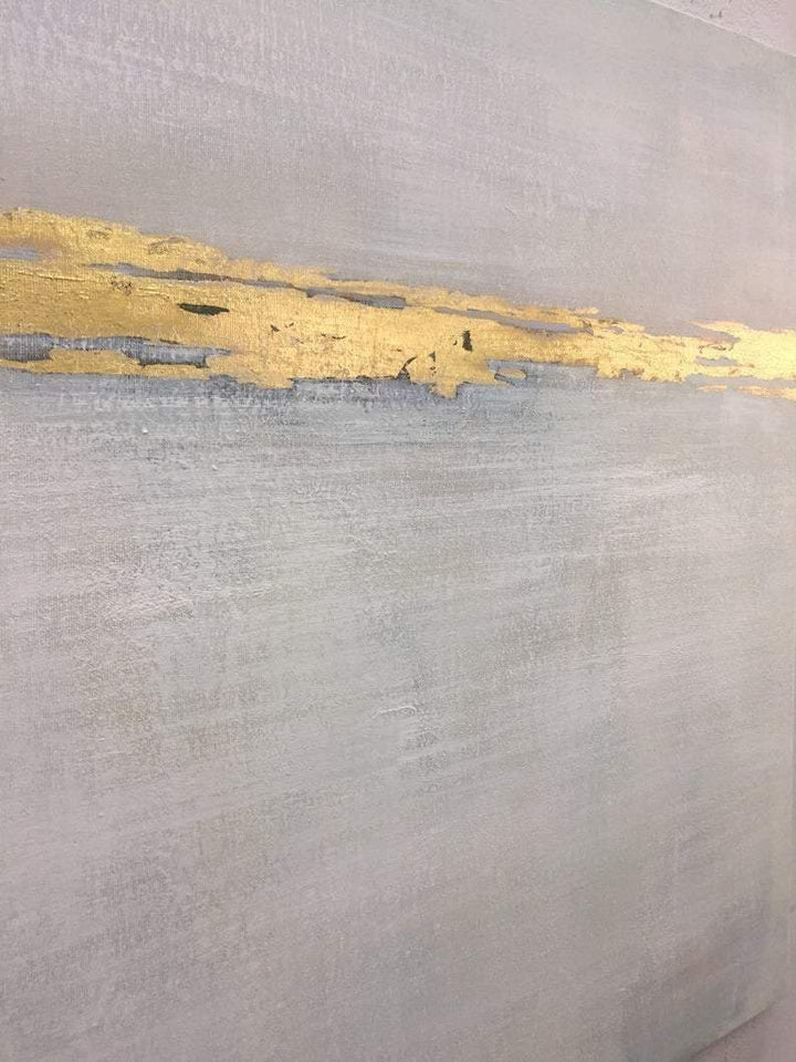 Abstract Acrylic Painting On Canvas Original Gray Painting Gold Painting Contemporary Art | GLEAM - trendgallery.ca