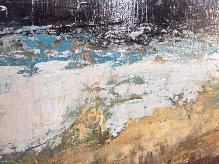 Large Oil Painting On Canvas Brown Painting Blue Painting Ocean Painting | POURING RAIN - trendgallery.ca