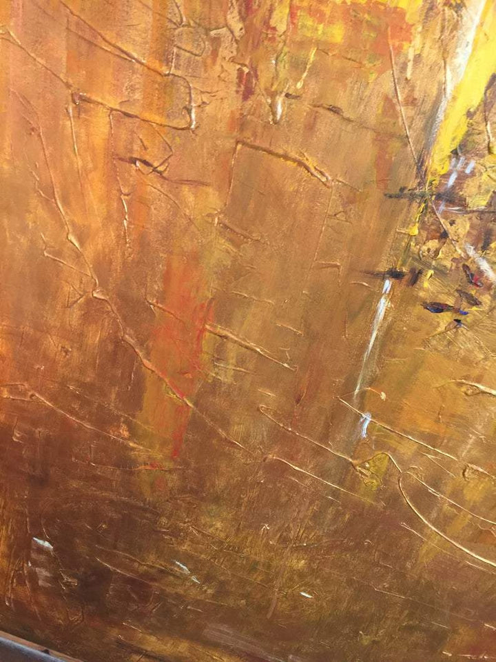 Abstract Painting Original Oversized Painting Yellow Painting Gold Painting for Hotel Decor | GOLD RUSH