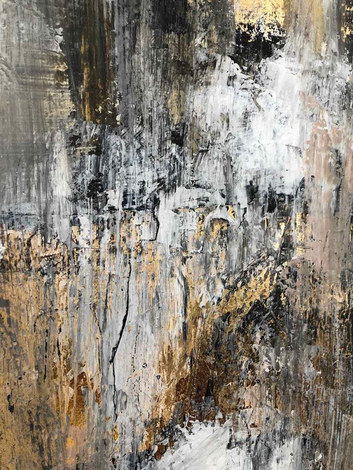 Original Set Of 2 Painting On Canvas Modern Gold Leaf Painting Abstract Artwork | ENERGY FLOWS - trendgallery.ca