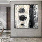 Original Acrylic Black And White Abstract Painting On Canvas Modern Wall Art | SPACE PLANET