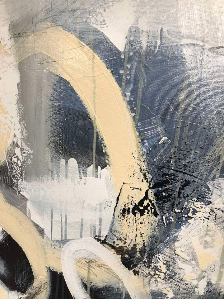 Large Acrylic Black And White Paintings On Canvas Framed Wall Art | DANCE IN THE DARK - trendgallery.ca