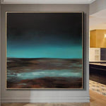Large Canvas Wall Art Contemporary Art Abstract Blue Landscape Painting Unique Wall Art Oil Painting Living Room Wall Art Framed Wall Art | BLUE NIGHT