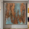 Extra Large Abstract Paintings On Canvas Bronze Original Artwork Blue Modern Wall Art | WATER ON MARS - trendgallery.ca