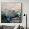Large Painting On Canvas Oversize Canvas Wall Art Pink Green Oil Painting Abstract Wall Artwork Contemporary Art Painting | MERMAID'S HOME - trendgallery.ca