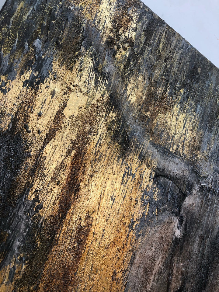 Original Bull Painting Canvas Gold Foil Artwork Animal Wall Art Longhorn Painting Textured Oil Painting Modern Hand Painted Art | OX - trendgallery.ca