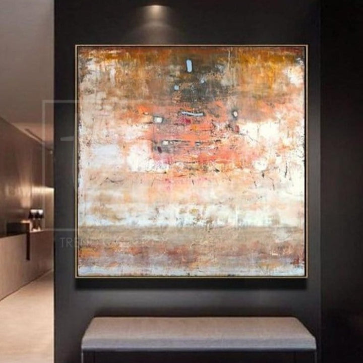 Large Abstract Painting On Canvas Brown Painting Orange Painting | AUTUMN MOOD - trendgallery.ca