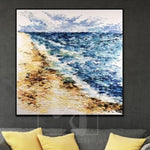 Large Ocean Abstract Painting Abstract Modern Art Beach Oil Painting | TWO FRONTS