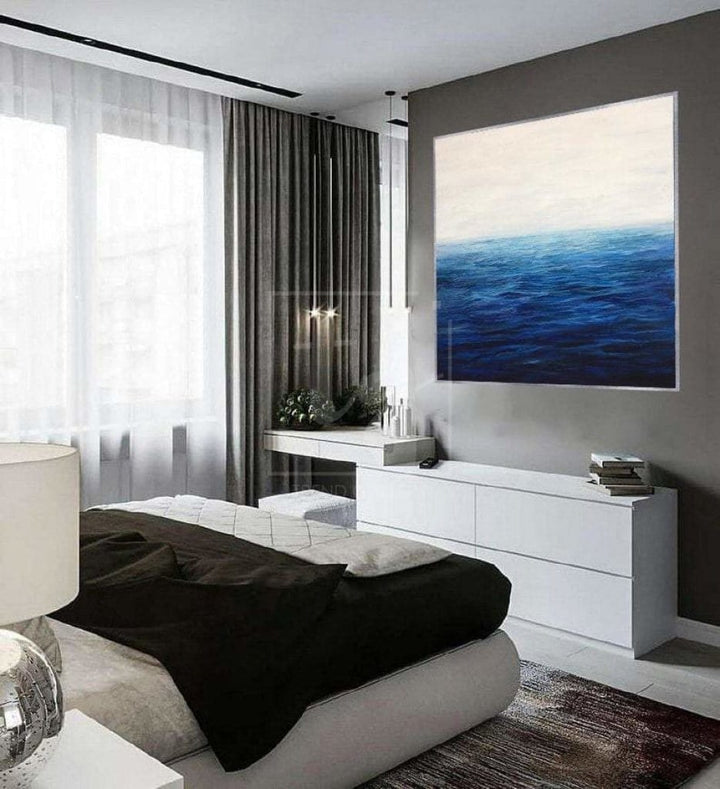 Large Sea Painting On Canvas Acrylic Painting On Canvas Blue Sea Abstract Painting | ENDLESS OCEAN - trendgallery.ca