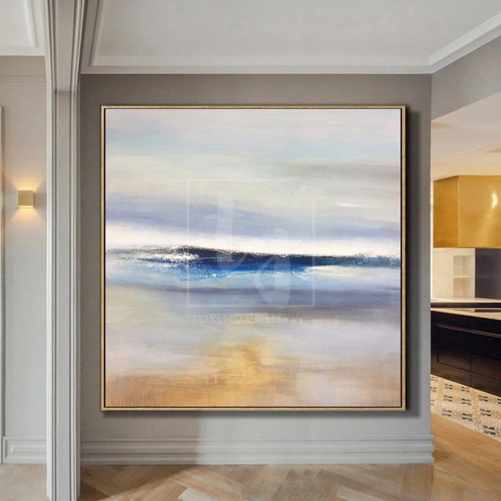 Large Wall Art Abstract Blue Wall Art Brown Painting Sea Abstract Painting Canvas | PIECE OF PARADISE - trendgallery.ca