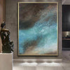 Large Acrylic Painting On Canvas Blue Original Brown Artwork Texture Wall Art Unique Art | CALM SEA - trendgallery.ca