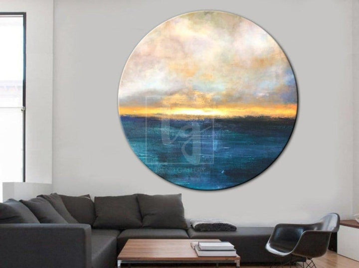 Ocean Sunset Painting Painting Blue Abstract Landscape | SUMMER SUNSET