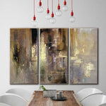 Oil Paint Canvas Set Triptych Painting Gold Leaf Diamond Painting Paintings On Canvas Hand Art | RADIANCE OF ETERNITY