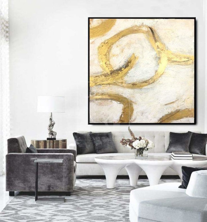 Original Gold Leaf Artwork Abstract Creative Paintings On Canvas Abstract Art for Hotel Decor | GOLDEN THREADS OF LIFE - trendgallery.ca
