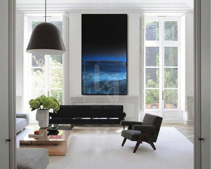 Original Oil Paintings Modern Blue Abstract Painting Creative Abstract Artwork Large Unique | ALLURING SUSPENSE - trendgallery.ca