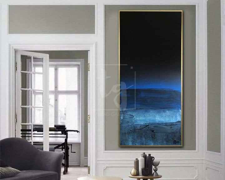 Original Oil Paintings Modern Blue Abstract Painting Creative Abstract Artwork Large Unique | ALLURING SUSPENSE - trendgallery.ca