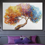 Original Tree Abstract Painting Colorful Tree Artwork Modern Abstract Tree Oil Painting Tree Wall Artwork | YEAR-ROUND