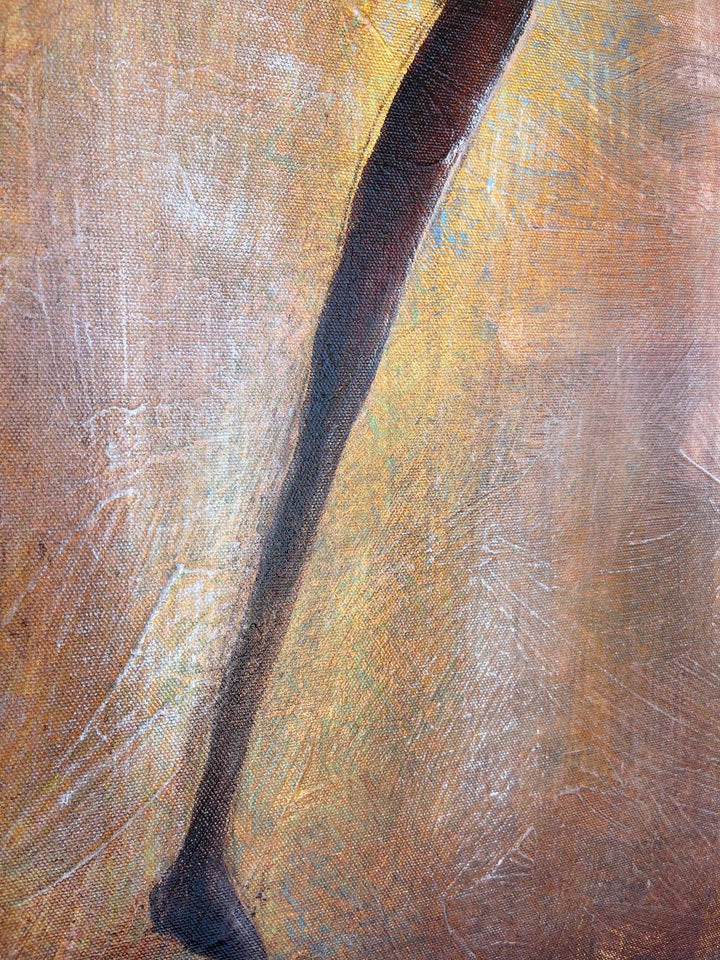 Original Abstract Figurative Artwork Modern Paintings On Canvas Creative Brown Painting Female Textured Fine Art | FEMALE STYLE 41.3"x13.7"