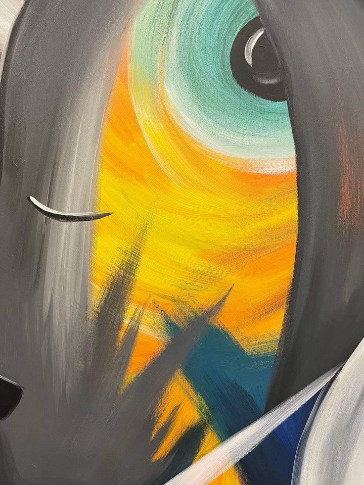 Large Figurative Art on Canvas: Abstract Faces Painting Modern Textured Wall Art for Living Room Wall Decor | SOUL MATES - trendgallery.ca